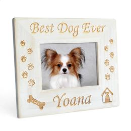 Frame Custom Dog Photo Frame Vintage Dog Memorial Gift Personalised Best Dog Ever Frame Engraved Picture Frame Pet Loss Gift