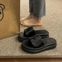 Slippers Netizen Super Cross Flower Thick Sole Elevated For Women's Summer Outwear 2024 Versatile Feet Feeling Cool