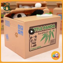 Boxes Electronic Deposit Saving Money Box Automated Panda Coin Bank Creative Dog Saving Pot Cute Toy For Children Christmas Gifts