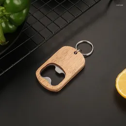 Party Favour Wooden Bottle Opener Key Chain Wood Unique Creative Gift Can Kitchen Tool