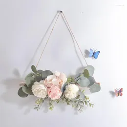 Decorative Flowers Peony Artificial Flower Wall Decor Swag Garland Rose Wedding Party Decoration