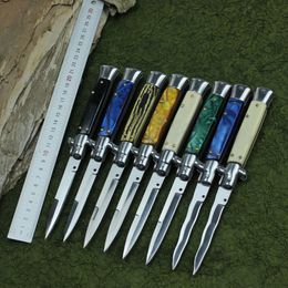 8Models 9 Inch Godfather Stiletto Mafia Horizontal Folding knife Auto Pocket knives EDC Tools