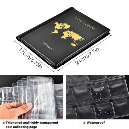 Albums Portable Coin Collection Set 300 Panels Waterproof Durable PVC Transparent Looseleaf Philatelic Book Album household supplies