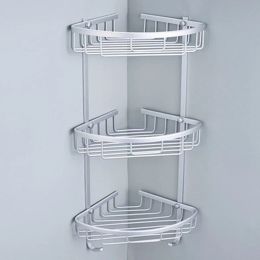 Racks Bathroom Shelves Aluminum Shower Triangular Rack Storage Corner Shelf For Shampoo Soap Cosmetic Basket Holder 2/3 Layer