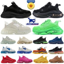 2024 new 17fw Triple s Men Women Designer Casual Shoes Platform Sneakers Clear Sole Black White Grey Red Pink Blue Royal Green Mens Trainers Jogging Walking