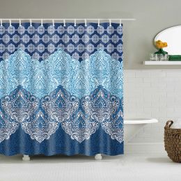 Curtains Customized Waterproof Shower Curtain Home Bathroom Extra Long 180*180 cm blackout Mandala bath curtain For Bathroom cortinas