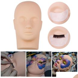 False Eyelashes 1Pc Extension Mas Mannequin Head Professional Training Makeup Model Lashes Grafting Cosmetic Eyelash Practise Tool Dro Dhebu