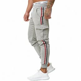 men 2020 Autumn New Pockets Joggers Casual Pants Sportswear Tracksuit Bottoms Skinny Sweatpants Trousers Gyms Track Pants Men Z9uU#