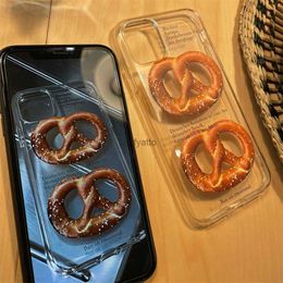 Cell Phone Cases Ins Korean Simple Bread Transparent Case For iPhone 15 14 13 12 11 Pro XS Max X XR 7 8 SE3 Clear Shockproof Soft Cover Funda H240326