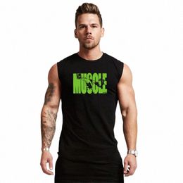 summer New Mens Cott Bodybuilding Tank Top Gym Clothing Fitn Sleevel Shirt Male Fi Singlets Muscle Vest Undershirt M01p#