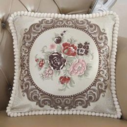 Pillow Creative Case Silk Satin Sofa Couch Cover Embroidery Pattern Eco-Friendly For Living Room