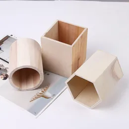 Bottles Simplicity Fashion Office Organizer Pencil Container Desk Accessories Storage Box Wooden Pen Holder Holders