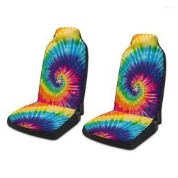 Car Seat Covers Ers 2Pcs Er Colorf Vortex Printingfl Set Good Fit For Vechiles Cushion Drop Delivery Automobiles Motorcycles Interior Ottoz