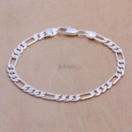 Chain STAMPED 925 Wedding Exquisite Gift Silver Plated 6MM Chain Mens Jewellery Fashion Beautiful Bracelet Free Delivery 24325
