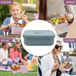 Dinnerware Leak-Proof Bento Case With Compartments For Students Portable Lunch Box Container Sealed Meal Adults Children