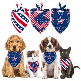 Dog Apparel Collar Canvas Personalised 4th Of July Bandana Neckwear Scarf For Small Medium Large Dogs Cats Birthday Gift