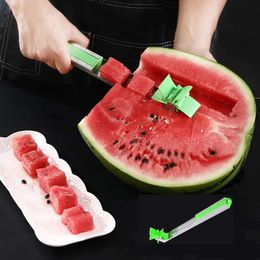 Slicer -Würfel Edelstahlschneider Wassermelone Neue Stahl drehen Windmühlen Melonballer Salat Fruchtschneide Werkzeug Küche Vorräte