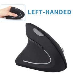 Wireless Left Hand Vertical Mouse Ergonomic Gaming 24G 1600DPI USB Optical Mice Mause For Computer Laptop PC 240309