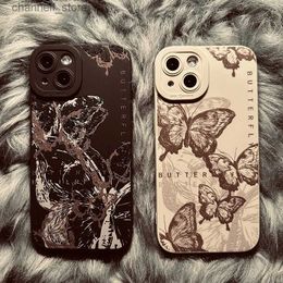 Cell Phone Cases Case for IPHONE11 IPHONE12 12PRO IPHONE13PROMAX 14PRO 15 15PRO 15PROMAX ins Wind Phantom Butterfly Anti-drop Mobile Phone CaseY240325