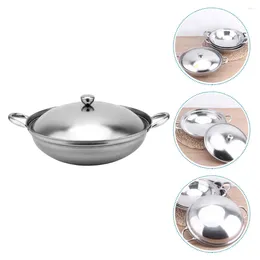 Double Boilers Cover Alcohol Stove Seafood Making Pot Home Cooking Dry With Lid Stainless Steel Pan Bar Used Non Stick Frying Pans