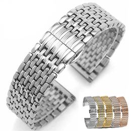 12131416182022mm Butterfly Buckle Watch Band Strap Stainless Steel Watchband Bracelet Women Men With Tool Pins Replace 240311