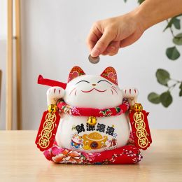 Boxes Classical Piggy Bank Ceramic Maneki Nekos Creative Home Decor Porcelain Ornaments Business Gifts Lucky Crafts Lucky Cats Gifts