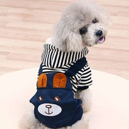 Adorable Bear Knit Dog Jumpsuit - Cozy, Easy-wear Press Buckle Pet Outfit for Small/medium Dogs