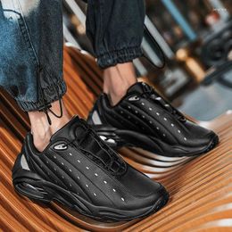 Casual Shoes Solid Color Air Cushion Sneakers Men 2024 Men's Outdoor Chunky Low-top Light Comfort Vulcanize