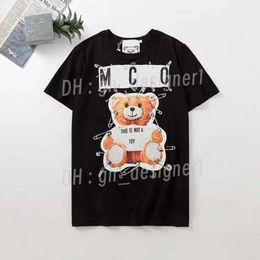 Women's Tops & Tees Summer New T-Shirt Flocking Three-Dimensional Cartoon Bear Letter Embroidery Loose Short Sleeves For Men And Women 18