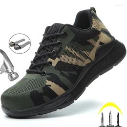 Walking Shoes Lightweight Safety Men Boots Camouflage Work Construction Indestructible Sneakers Security