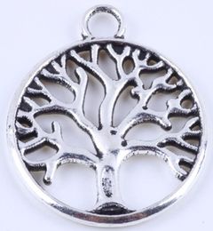 400pcslot antique bronze round life tree charm DIY ZAKKA retro jewelry accessories alloy metal pendant 4888w19609082911624