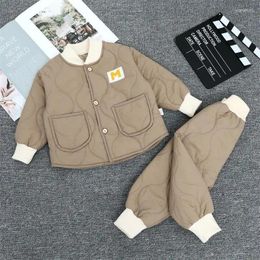 Clothing Sets Children's Lightweight Down Autumn And Winter Cotton Suit Men's Women's Pants Casual Set Two-piece