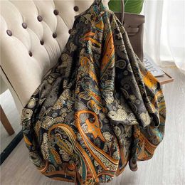 Sarongs Luxury brand silk scarf womens fashionable printed large shawl bag satin headband turban foulard summer beach Stoles Bandana 240325