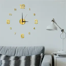 Wall Clocks DIY Digital Clock Watches Sticker Silent For Home Living Room Table Acrylic 3D Luminous