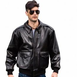 a2 Pilot Leather Coat Men's Lapel Thickened Loose Solid Jackets Classic Punk Handsome Versatile Warm Comfortable Oversize Jacket T5rg#