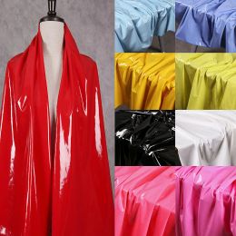 Fabric 50*145cm Meetee Matte/Mirror Soft Leather Fabric Elastic Faux PU Fabrics for Dress Clothes DIY Sewing Stretch Cloth Material