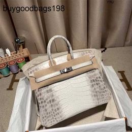 Himalayans Handbags Genuine Leather Higquality Handmade Wax Thread Alligator Bag 25 Classic Highend Womens Portable Shoulder Have Logo