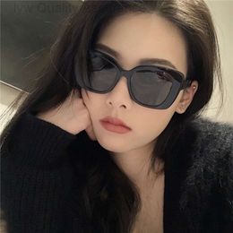 Designer chanells glasses channelsunglasses s Sunglasses for Women 2024 New Small Fragrant Style Sunglasses with Hollow Letters Black Large Frame Cat Eye Glasse