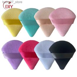 Sponges Applicators Cotton 2 professional velvet triangle powder puffs wet and dry use washable soft cosmetic sponge tools for foundation make-up Q240325