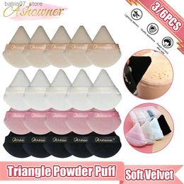 Sponges Applicators Cotton Mini Triangle Powder Puff Velvet Makeup Sponge for Facial Soft Powder Puff Eye Contour Shadow Blender Washable Cosmetic Tools Q240325