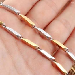 Chains HIP High Polished Silver/Gold Color Titanium Stainless Steel 16-40Inch Long Stick Aberdeen Chain Necklaces For Men Jewelry