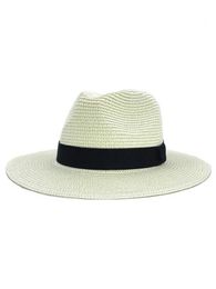 Wide Brim Hats Bucket Hats Panama womens summer hat wide Brim straw hat sun hat fashionable UPF UV resistant beach hat foldable and adjustable travel Fedora hat J24032