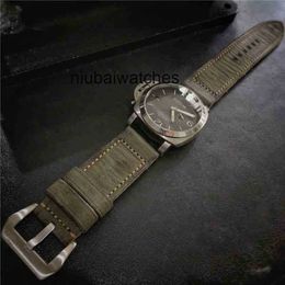 Designer Watches PAM for Mechanical Wristwatch Hand Luxury Strap Grey Vintage Men's Leather Suitable Designer Watch Waterproof Wristwatches Stainless Steel