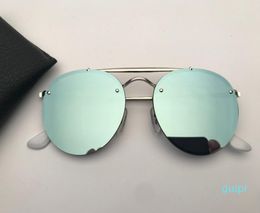 designer sunglasses men women sunglasses double bridge blaze sun glasses de soleil with black or brown leather case and all acces9490835