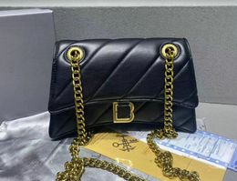 Women Paris family B logo hourglass leather shoulder bag spring new brand shopping bag Designer purse and handbag