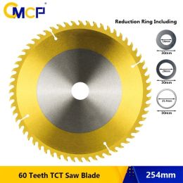 Schroevendraaiers Cmcp 254mm Cutting Tool Circular Saw Blade Disc 60 Teeth Tct Saw Blade Tin Coating Wood Cutting Disc Carbide Saw Blade