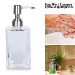 Dispensers Glass Shampoo Dispenser Stainless Steel Pump Liquid Soap Essential Oils Lotions Bottle Hogard
