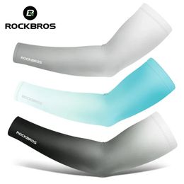 ROCKBROS Arm Sleeves Gradient Colour Running Fishing Sunscreen Sleeve Summer Cool Quick Dry Breathable Ice Silk Cycling Equipment 240320