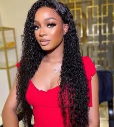 Brazilian Deep Wave curly full lace Wig 360 Lace Frontal Human Hair Wigs Pre Plucked Unprocessed Virgin remy 150% Density hd transparent lace