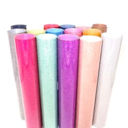 Films 5M/Roll Wholesale Heat Transfer Glitter Vinyl Iron on for Clothes HTV Shirt High Elastic Decor Film Easy to Cut Fast Shippping